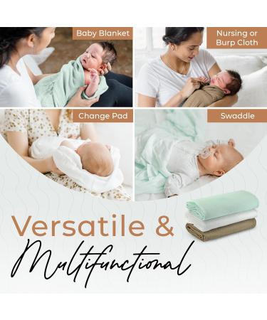 Fern & Avery Muslin Swaddle Blankets - Gender Neutral Newborn Essential - Mint Theme - Buy Online on GoSupps.com