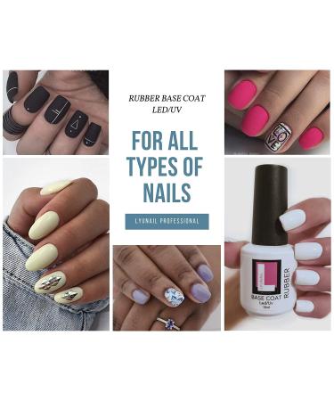 LYUNAIL Professional Rubber Base Gel Nail Polish Coat 15ml - Base and No Wipe Top Coat for Long-Lasting Manicure - Nail Strengthener Clear - Buy Online on GoSupps.com