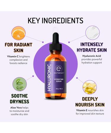 Eve Hansen Hyaluronic Acid Skincare Bundle Includes 2oz Hyaluronic Acid Serum & 1.75oz Hyaluronic Acid Cream Hydrating Anti-Aging and Moisturizing Serum & Cream for Face and Neck - Buy Online on GoSupps.com