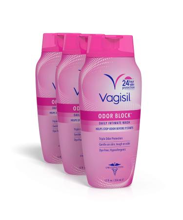 Vagisil Odor Block Daily Intimate Feminine Wash for Women, Gynecologist Tested, Hypoallergenic, 12 Ounce- Pack of 3 (Packaging May Vary) - Buy Online on GoSupps.com