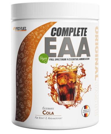 EAA powder 500g cola - 12 500mg essential amino acids - Incredibly delicious & refreshing - Complete EAA with all 9 EAAS incl. Histidin - EAA vegan amino acids powder - Amino workout drink cola 500 g (1 Pack)