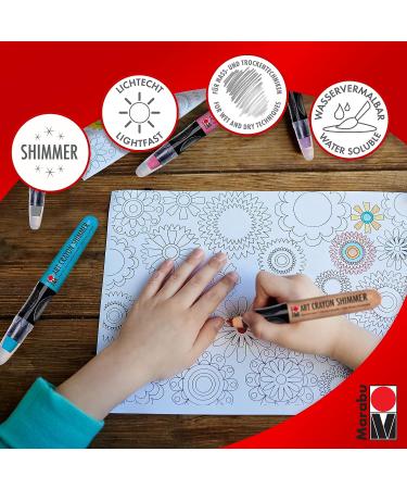 Marabu Art Crayons Shimmer Set - 10 Metallic Watercolor Crayons for Blending - Water Soluble for Mixed Media Artists - Arts and Crafts for Adults - Buy Online on GoSupps.com