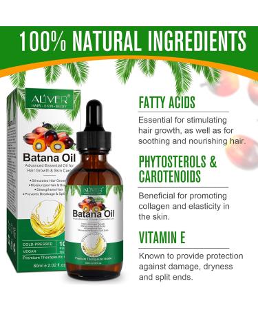 Batana Oil for Hair Growth 100% Pure & Natural Batana Oil for Healthier Thicker Fuller Hair Eliminate Hair Split Ends Repairs Damaged Hair & Skin For Men & Women 60ml - Buy Online on GoSupps.com