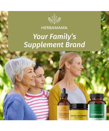 HERBAMAMA Immune Support Mushroom Gummies - Multi Mushroom Blend Complex for Antioxidant Support - Vegan Non-GMO Immunity Supplement - 60 Pectin-Based Mango-Flavored Chews - Buy Online on GoSupps.com