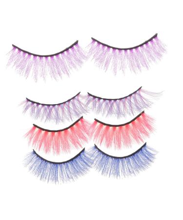 Beaupretty 4 Pairs natural faux lashes Miss Imitation 3d fake lashes curly Fake eyelashes fluffy slim soft European and American eyelashes makeup false eyelashes