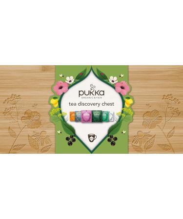 Pukka Herbs Herbal Tea Chest |Organic | Tea Collection | Reusable Sharing Box | 42 Sachets | 6 Flavours Ginger Chamomile Mint 42 Count (Pack of 1) - Buy Online on GoSupps.com
