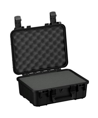 Condition 1 16 Medium Hard Case Lockable Storage Box, Waterproof Travel Plastic Case, Protective Luggage with Customizable Foam, for Camera, Tactical, Scientific Gear Storage IP67 #179, 16"x13"x7", Black