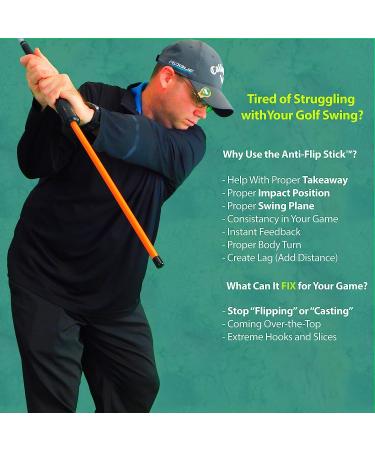 Anti-Flip Stick Golf Swing Trainer for Proper Impact & Swing Plane - Chipping Practice Aid - Buy Online on GoSupps.com