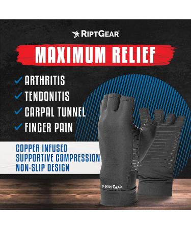 RiptGear Compression Gloves for Arthritis Relief - Men & Women - Medium - 1 Pair - Buy Online on GoSupps.com