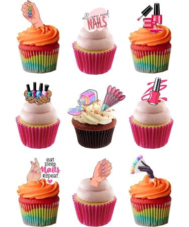 33 Stand Up Nails Nail Varnish Themed Edible Wafer Paper Cake Toppers Decorations - Buy Online on GoSupps.com