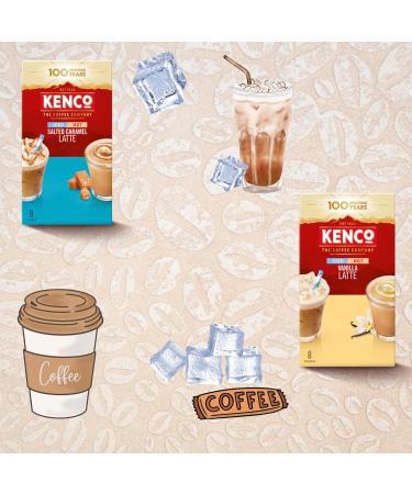 Iced Coffee Sachets Bundle with Kenco Latte - Salted Caramel Latte 1 pack of 8 sticks Vanilla Latte 1 pack of 8 sticks and 4 x Glameno Ice Cube Bags - Buy Online on GoSupps.com