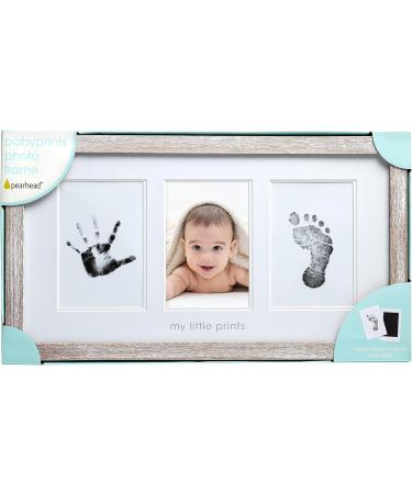 Pearhead Babyprints Rustic Wood Frame - Nursery Decor Keepsake with Baby Handprint and Footprint - Distressed Wood Design - Buy Online on GoSupps.com