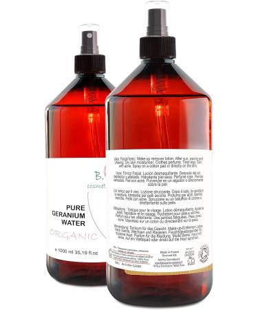 Made in France Organic Geranium Hydrolate 100 Pure & Natural Flower Water Ecological Facial Toner & Body Care For Skin Hair & Air Vegan Cosmetics 1000 ml - Buy Online on GoSupps.com