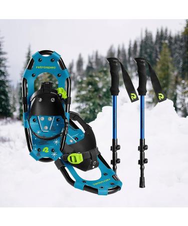 Retrospec Drifter Kids Snowshoes & Trekking Poles Bundle - Brash Blue 14 Inch - All Terrain, Adjustable Binding, Carry Bag, Lightweight Aluminum Sticks - Boys & Girls Walking & Hiking Set - Buy Online on GoSupps.com