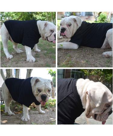 Lovelonglong Bulldog Clothes 100% Cotton Blank T-Shirt for French, English Bulldogs, American Pit Bulls, Pugs - Skin Care Black B-XL (for Bulldog -50lbs) - Buy Online on GoSupps.com
