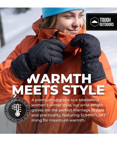 Tough Outdoors Women's Waterproof Ski Gloves - Small Black | Winter Snowboard Gloves for Ladies - Buy Online on GoSupps.com