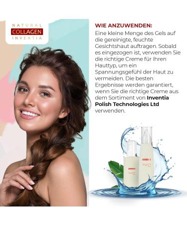 Natural Collagen Inventia Anti-Aging Face Gel | Hypoallergenic Skin Moisturizer | 30ml - Improve Skin Appearance & Hydration - Buy Online on GoSupps.com