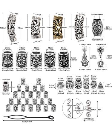100 pieces Viking Beard Beads - Antique Norse Hair Tube Beads for Hair Braiding - Silver DIY Jewelry Decoration - Buy Online on GoSupps.com