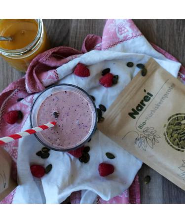 Nare EI Organic Pumpkin Seed Protein Powder - 63% Vegan Protein | Ideal for Smoothies Muesli & Baking | 450g (1 Pack) - DE- ko-005 Certified - Buy Online on GoSupps.com