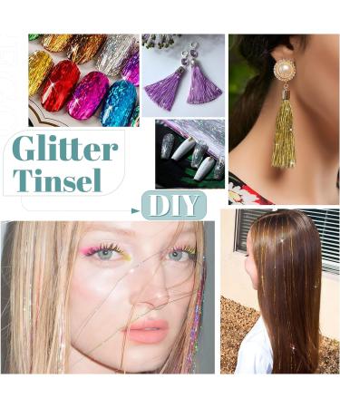 SEGO Hair Extension Tinsel Kit With Tools 12 Colors 2400 Strands Tinsel Hair Extensions 47 Inch Sparkling Shiny Hair Tinsel Highlights Glitter For Women Beauty Multi Color - 6 - Buy Online on GoSupps.com