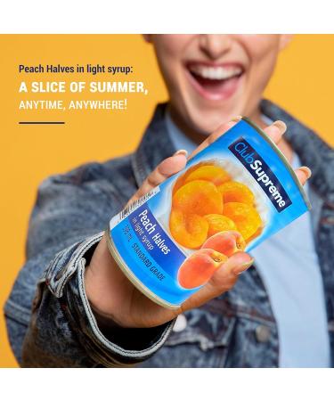 Club Supreme Peach Halves in Light Syrup - Handpicked and Packed with Premium Quality for Snacking Baking and Nutritional Benefits - 398ml - Buy Online on GoSupps.com