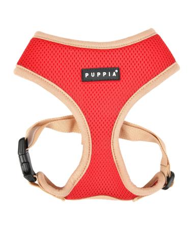 Puppia Soft Dog Harness for Small and Medium Dogs - Very Comfortable and Adjustable Soft Harness II A Red M
