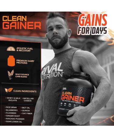 Rivalus Clean Gainer - Chocolate Fudge (5lbs) | Premium Weight Gain Protein Powder Ships Internationally - Buy Online on GoSupps.com