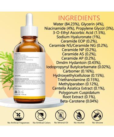 Pure 4% Niacinamide Serum for Acne Treatment for Face & Dark Spots | Brightening Face Serum with 1.5% Vitamin C | 1% Hyaluronic Acid | 1% Ceramide T5 | Made in China (4 fl.oz/120ml) Travel Pack Size - Buy Online on GoSupps.com