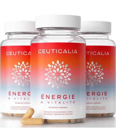 Energy and Vitality Supplement - Boost Energy - Anti Fatigue and Exhaustion - For Adults - Ginseng, Guarana, Mate, Acerola, Magnesium, Vitamins D and B - 180 Capsules - 90 Days