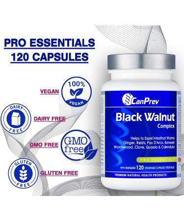 CanPrev - Black Walnut Complex 120 v-caps - Black Walnut Supplement for Digestive Health Stomach Pain Relief Easy Digestion Indigestion Relief & Diarrhea Relief - Anti Inflammatory Supplement - Buy Online on GoSupps.com