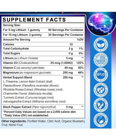 Liposomal L-Lysine Liquid + Lithium Orotate Gummies Bundle | Immune Support & Cognitive Health Supplement Combo for Adults & Kids - Buy Online on GoSupps.com