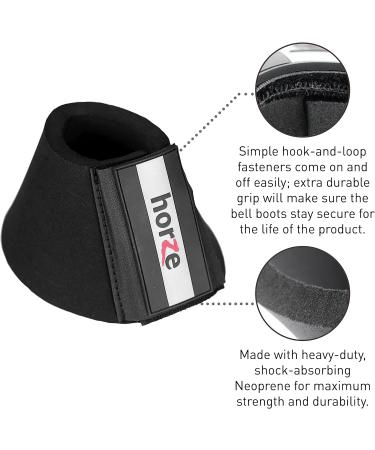 HORZE ProBell Horse Bell Boots - Jumping Boots with Velcro Fastener Set of 2 XXL Black - International Shipping Available - Buy Online on GoSupps.com