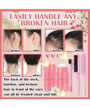 Hair Wax Stick & Hair Styling Combs Set 4 Pcs Moisturizing Non-Greasy Hair Styling Wax Stick for Edge Control on Wigs And Hair Lightweight Hair Slick Balm Stick for Flyaways Edge Frizz Hair - Buy Online on GoSupps.com