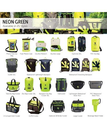 Geckobrands Drawstring Waterproof Backpack - Navy/Neon Green - Ideal for Hiking & Water Activities - Buy Online on GoSupps.com