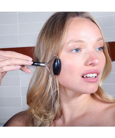 Daily Concepts Daily Facial Roller with Two Stone Heads: Small Stone for Under Eye Area, Large Stone for Entire Face - Jade, Rose Quartz, Obsidian, Amethyst, Opal (Obsidian) - Buy Online on GoSupps.com