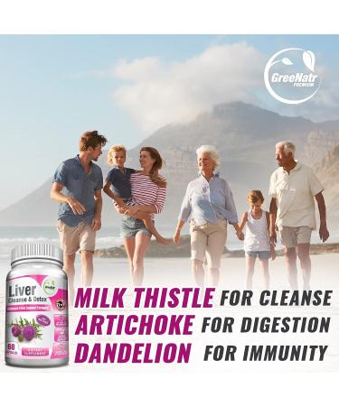 GreeNatr Liver Cleanse Detox & Repair Formula - 60 Count for Optimal Liver Health Support - Buy Online on GoSupps.com