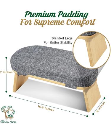 Monk & Llama Foldable Bamboo Meditation Bench with Cushioned Seat - Grey - Buy Online on GoSupps.com
