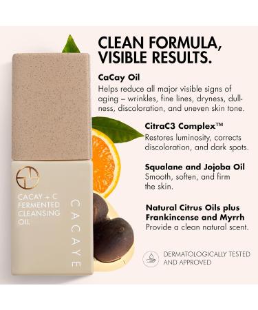 CACAYE 3-in-1 Travel Size Makeup Cleansing Oil - Anti Aging Facial Cleanser with CaCay Oil & Vitamin C for Wrinkles - Mini Makeup Remover for All Skin Types (0.5 oz - Buy Online on GoSupps.com