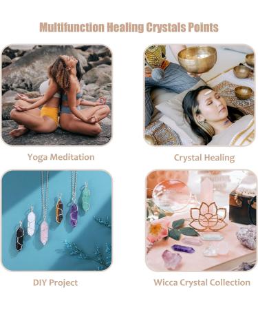 CrystalTears Healing Crystal Wands Hexagonal Natural Amethyst Rose Quartz Clear Quartz Reiki Healing Crystals Points Gemstone Wand Set for Meditation Crystal Therapy Healing Crystals Gift Amethyst+rose Quartz+clear Quartz - Buy Online on GoSupps.com
