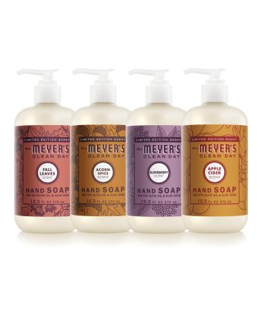 Mrs. MEYER'S Clean Day Fall Hand Soap Set, Includes Acorn Spice, Fall Leaves, Apple Cider, and Elderberry
