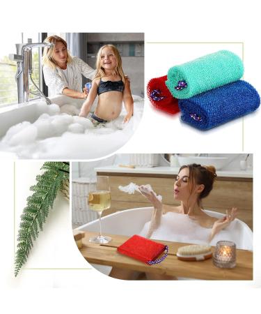 Newwiee 6 Pack Exfoliating Shower Bath Gloves and Body Scrubber Set - 3 Pairs Exfoliating Gloves and 3 Pcs African Bath Sponge for Daily Shower (Red Blue Green) - Buy Online on GoSupps.com
