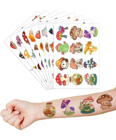 Mushroom Temporary Tattoos Sticker for Kids - 96Pcs Birthday Party Decorations & Gifts - Buy Online on GoSupps.com