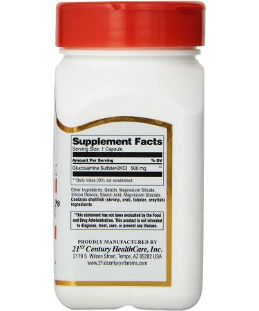 21st Century Glucosamine Relief 500 mg - 60 Easy to Swallow Capsules for Joint Health - Buy Online on GoSupps.com