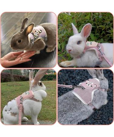 Adjustable Rabbit Leash Set - 2 Breathable Harnesses for Rabbits Hamsters & Cats - Soft & Comfortable - Available in Pink & Gray - Buy Online on GoSupps.com