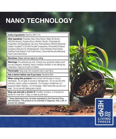Hemp Living Freeze Nano Hemp Extract | Topical Cold Therapy Roll On 300 MG | Enhanced Absorption | 3 oz - Buy Online on GoSupps.com