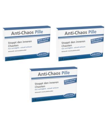 Trendimport joke tablets/joke dragees set of 3 anti-chaos pill 24 pieces (pack of 3) blue