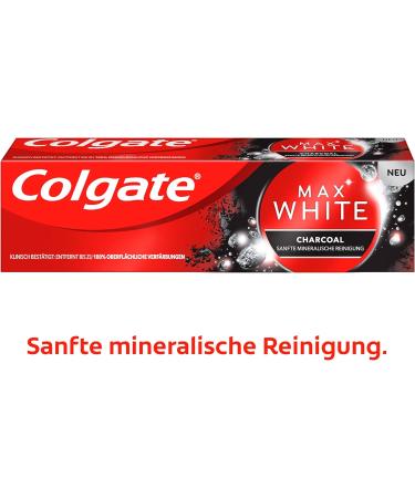 Buy Colgate Max White Charcoal Toothpaste 75ml - Activated Carbon Whitening 100% Discoloration Removal - International Shipping - Buy Online on GoSupps.com