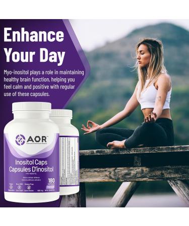 AOR Inositol Caps 500mg 180 Capsules - Myo-Inositol Supplement for Mental Well-Being & Cognitive Support - Promotes Healthy Brain Function & Cell Communication - Supports Women's Hormonal Balance 180 count (Pack of 1) - Buy Online on GoSupps.com