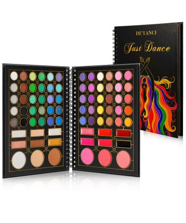 DE'LANCI Eyeshadow Palette Makeup Gift Set for Women Girl Teen, Professional Highly Pigmented Colorful Eye Shadow Pallet 78 Colors, All-in-1 Eyeshadow+Lipstick+Blush Contour Highlighter Makeup Palette