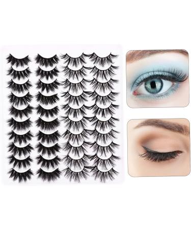 Beavorty 20 Pairs 3d cross eyelash Assorted Imitation Women False Eyelash Makeup Eyelash set eyelashes make up mix 3D Dense Eyelashes three-dimensional Fake eyelashes - Buy Online on GoSupps.com